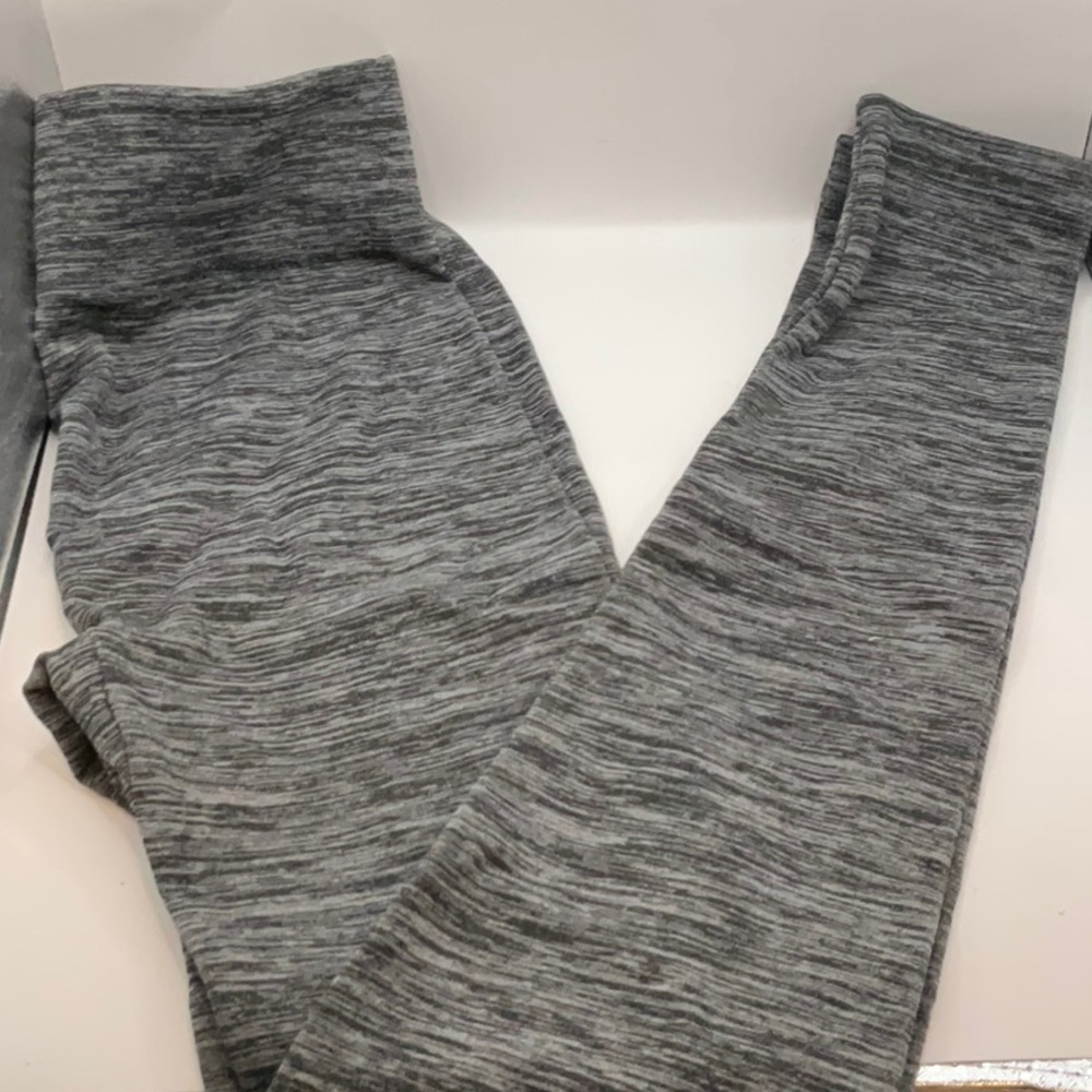 Womens Grey Spandex Yoga Leggings L/XL
